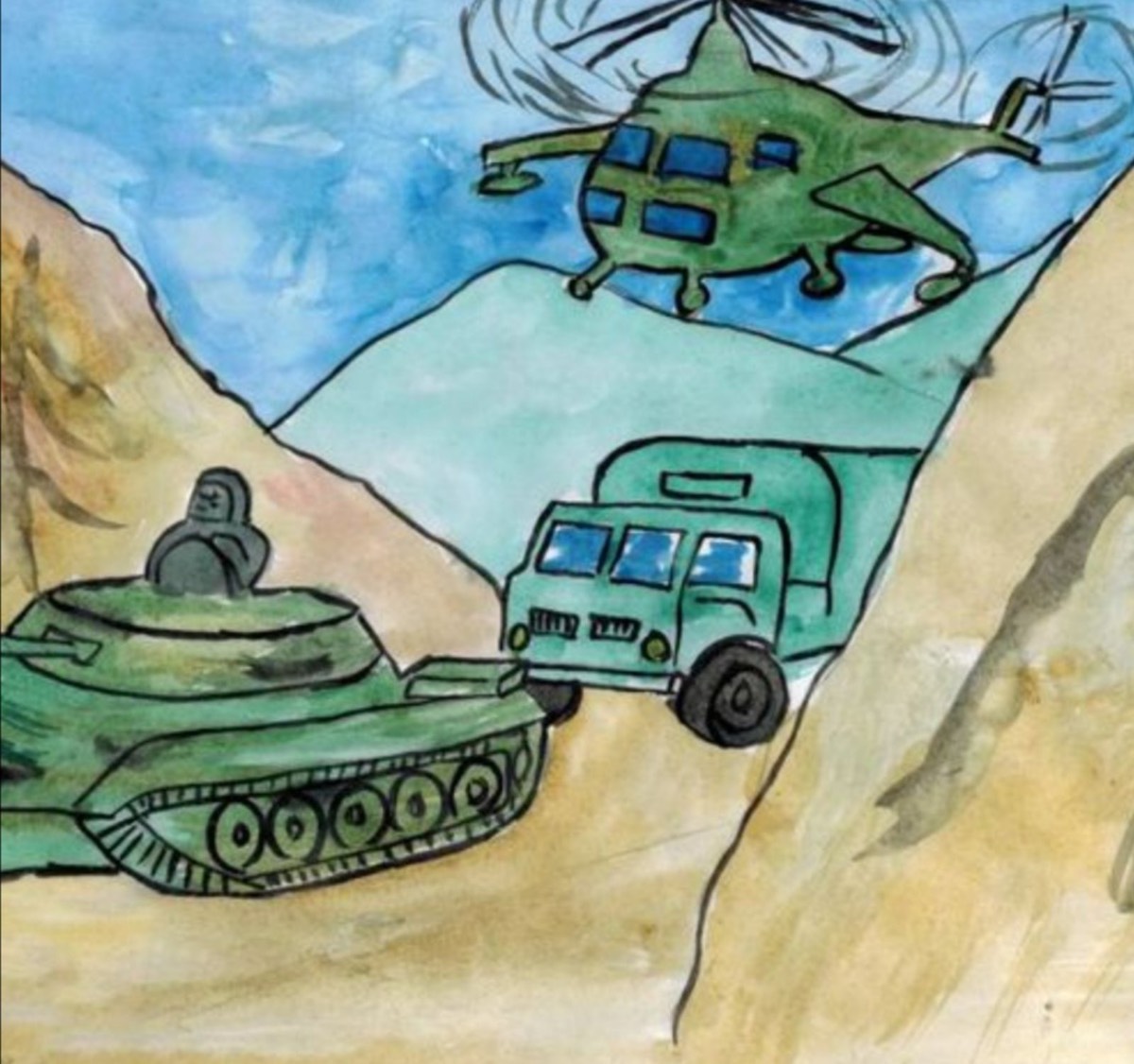 Рисунки на тему Афганская война
